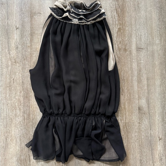 Robert Rodrigues for Neiman Marcus Ruffled Chiffon Halter Top - Picture 4 of 5